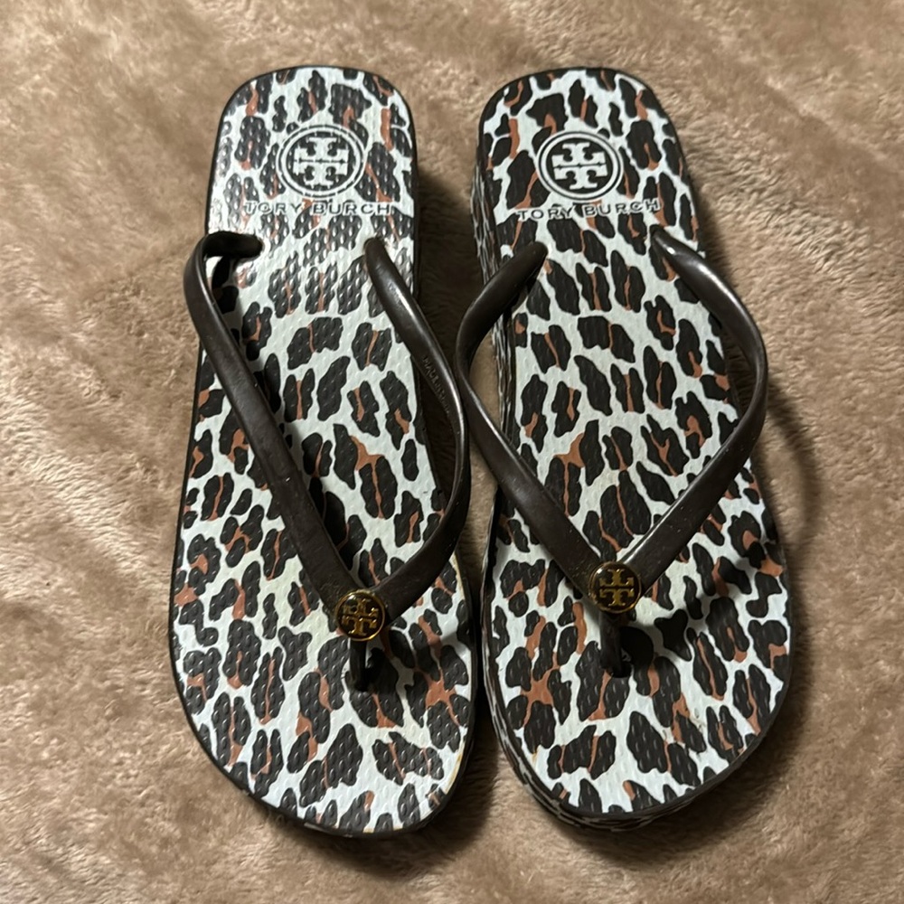 Tory Burch leopard sandals
